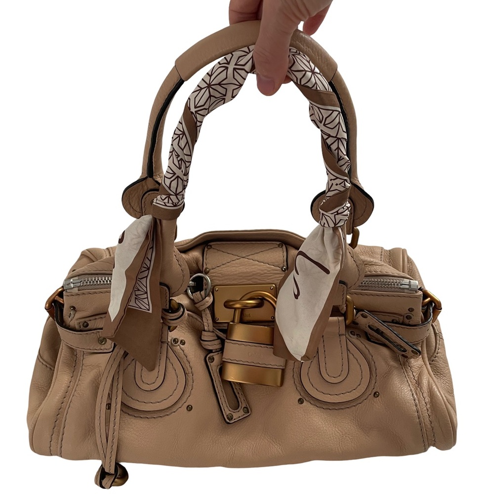 Authentic Chloe Paddington Tan Shoulder Bag with Gold Accents